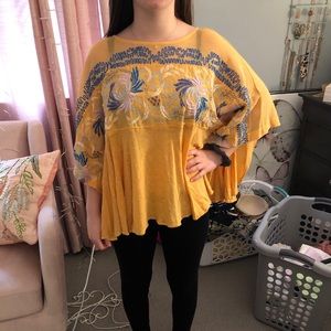 PRICE DROP Yellow Free People kimono style top